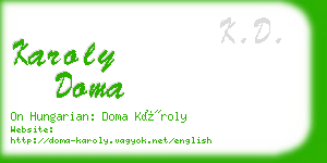 karoly doma business card